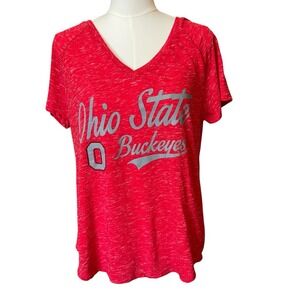 Ohio State Buckeyes Womens Shirt Medium V-Neck Short Sleeve